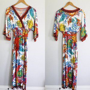 NWT FLYING TOMATO XS Kimono Wrap Maxi Dress
